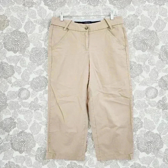 Lands' End Pants - Lands' End Chino Women's‎ Cropped Pants Size 6 Beige 9476